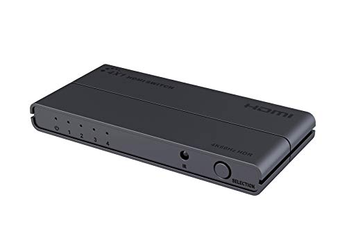 PremiumCord 4K HDMI Umschalter 4:1 mit Fernbedienung und Netzteil, Switch mit LED Status, Video Auflösung 4Kx2K 2160p UHD 60Hz, Full HD 1080p, 3D, HDCP, Farbe schwarz khswit41d PremiumCord 4K HDMI Umschalter 4:1 mit Fernbedienung und Netzteil, Switch mit LED Status, Video Auflösung 4Kx2K 2160p UHD 60Hz, Full HD 1080p, 3D, HDCP, Farbe schwarz khswit41d von PremiumCord