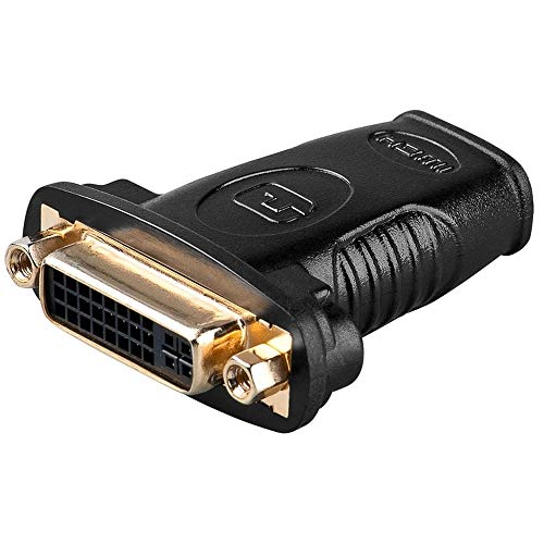 PremiumCord 4K HDMI auf DVI Adapter, Vergoldete Kontakte, HDMI Typ A Buchse auf DVI-I Buchse - für 4K UHD 2160p, Full HD 1080p, 3D, Farbe schwarz von PremiumCord