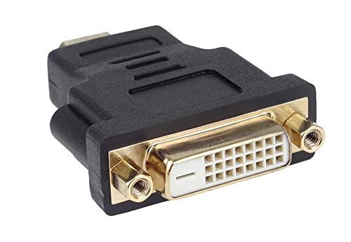 PremiumCord 4K HDMI auf DVI Adapter, vergoldete Anschlüsse, HDMI Stecker Typ A auf DVI-D Buchse (24+1) - für 4K UHD 2160p, Full HD 1080p, 3D, Farbe schwarz von PremiumCord