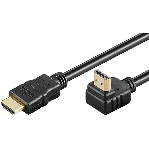 PremiumCord 4K High Speed ​​HDMI + Ethernet Kabel 2 m, Kompatibel mit Video 4K 2160p, FULL HD 1080p, Deep Color, 3D, ARC, 3x geschirmt, 10,2Gbps, vergoldete 90° Anschlüsse, schwarz von PremiumCord