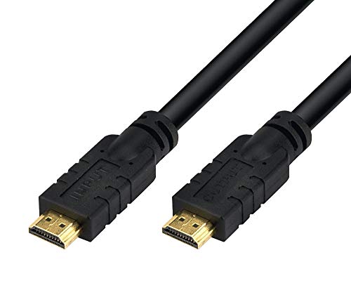 PremiumCord 4K High Speed ​​HDMI 2.0 Kabel M/M 18Gbps mit Verstärker, Kompatibel mit Video 4K@60Hz, Deep Color, 3D, ARC, HDR, 3x geschirmt, vergoldete Anschlüsse, schwarz, 15 m von PremiumCord