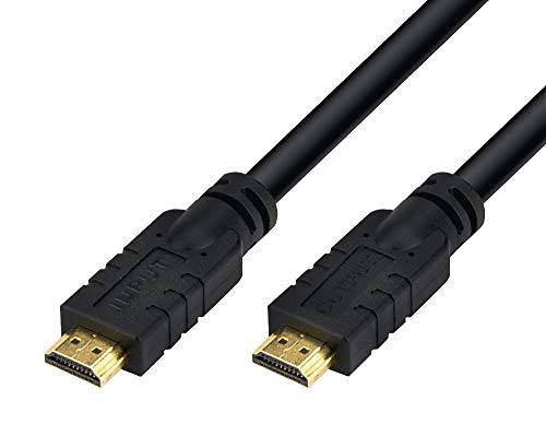 PremiumCord 4K High Speed ​​HDMI 2.0 Kabel M/M 18Gbps mit Verstärker, Kompatibel mit Video 4K@60Hz, Deep Color, 3D, ARC, HDR, 3x geschirmt, vergoldete Anschlüsse, schwarz, 25 m von PremiumCord