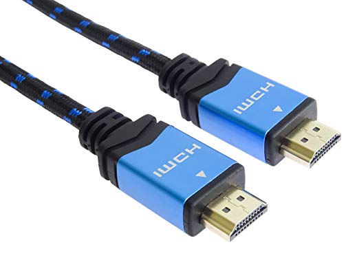 PremiumCord 4K High Speed ​​HDMI 2.0b Kabel 1m M/M 18Gbps mit Ethernet, Kompatibel mit Video 4K@60Hz UHD 2160p, 3D - vergoldete Anschlüsse, Baumwollummantelung, 1 m von PremiumCord