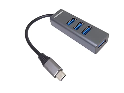 PremiumCord 5G SuperSpeed ​​​​USB-C Hub für 4X USB A, USB 3.2 Gen 1, Datenübertragung 5 Gbit/s, Laden von 5V, Metallgehäuse, Länge: 15 cm von PremiumCord