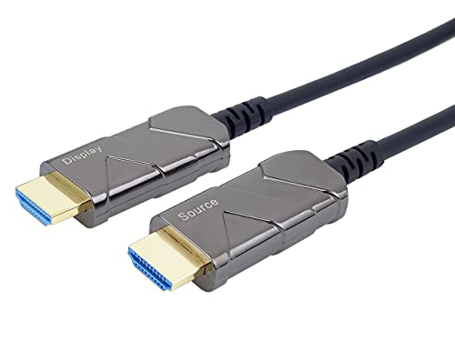 PremiumCord 8K Optisch Aktiv Ultrahochgeschwindigkeits-HDMI 2.1-Glasfaserkabel, 48 Gbit / s, HDMI 2.1, 3D, EDID, ARC, Videoauflösung 8K bei 60 Hz, vergoldet, Länge 50 m von PremiumCord