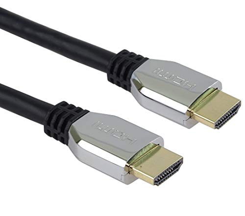 PremiumCord 8K Ultra High Speed ​​HDMI 2.1 Kabel M/M 48Gbps mit Ethernet, Kompatibel mit Video 8K@60Hz, Deep Color, 3D, eARC, HDR, 3X geschirmt, vergoldete Anschlüsse, silberne Zinkverbinder, 0,5 m von PremiumCord
