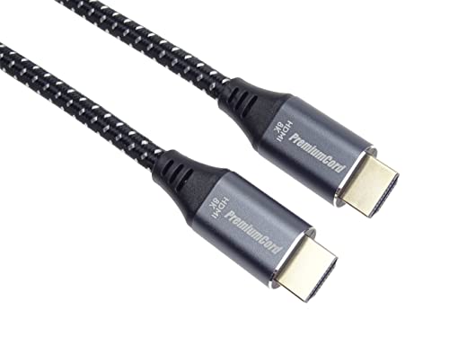 PremiumCord 8K Ultra High Speed HDMI 2.1 Kabel M/M 48Gbps mit Ethernet, Videoauflösung 8K@60Hz, Deep Color, 3D, EDID, ARC, HDR, 3X geschirmt, Textilkabel Geflecht, Vergoldet, Länge 2 m PremiumCord 8K Ultra High Speed HDMI 2.1 Kabel M/M 48Gbps mit Ethernet, Videoauflösung 8K@60Hz, Deep Color, 3D, EDID, ARC, HDR, 3X geschirmt, Textilkabel Geflecht, Vergoldet, Länge 2 m von PremiumCord