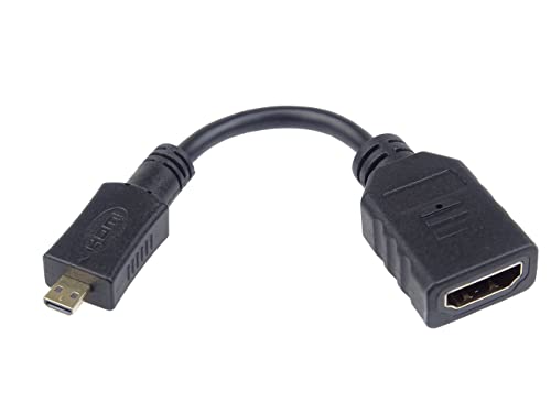 PremiumCord Adapter HDMI A auf Micro HDMI, Buchse auf Stecker, UHD 4K 2160p 60Hz, Full HD 1080p, 3D, Farbe schwarz, Vergoldete Anschlüsse, 13cm von PremiumCord