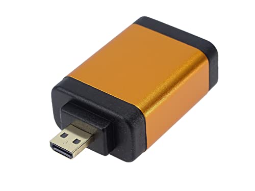 PremiumCord Adapter HDMI Typ A auf Micro HDMI Typ D, Buchse auf Stecker, 4K @ 60Hz, Full HD 1080p, Farbe: orange von PremiumCord