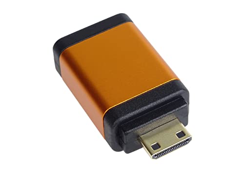 PremiumCord Adapter HDMI Typ A auf Mini HDMI Typ C, Buchse auf Stecker, 4K @ 60Hz, Full HD 1080p, Farbe: orange von PremiumCord