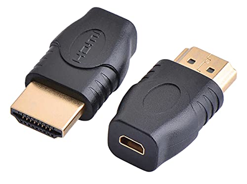 PremiumCord Adapter Micro HDMI Typ D auf HDMI Typ A, Buchse auf Stecker, Full HD 1080p, Vergoldete Anschlüsse, ohne Qualitätsverlust, Schwarz von PremiumCord