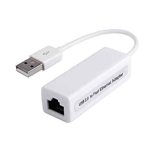 PremiumCord Adapter USB 2.0 auf LAN RJ45 Ethernet 10/100 Mbit, Weiße Farbe, kuethernet4 von PremiumCord