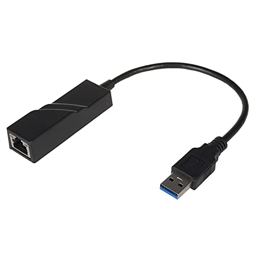 PremiumCord Adapter USB 3.0 auf LAN RJ45 Ethernet 10/100/1000 Mbit, Schwarze Farbe, kuethernet3 von PremiumCord