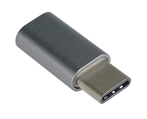 PremiumCord Adapter USB 3.1 Stecker C/Stecker - USB 2.0 Micro-B/Buchse, Metallgrau von PremiumCord