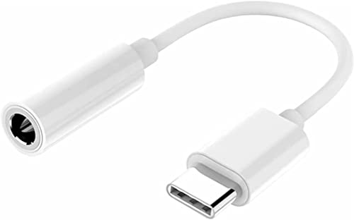 PremiumCord Adapter USB-C auf StereoJack 3.5 mm mit DAC Chip, Kopfhörer Adapter, USB 3.2 Typ C Stecker auf Klinke Jack Buchse, AUX Audio, Kompatibel mit Allen Android- und iOS-Geräten, Weiß, 10 cm von PremiumCord
