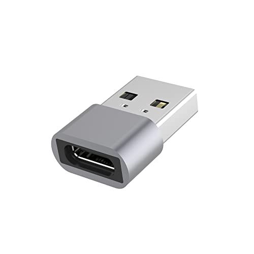 PremiumCord Adapter USB-C auf USB 2.0 A, Buchse auf Stecker, 480 Mbit/s, Aluminium, Farbe: Space Grau von PremiumCord