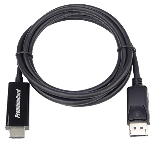 PremiumCord Adapterkabel DisplayPort 1.2 auf HDMI 2.0 M/M 1 m, DP 1.2 auf HDMI 2.0, Kompatibel mit Video 4K@60Hz 2160p, UHD, FULL HD 1080p, HDCP, schwarz von PremiumCord
