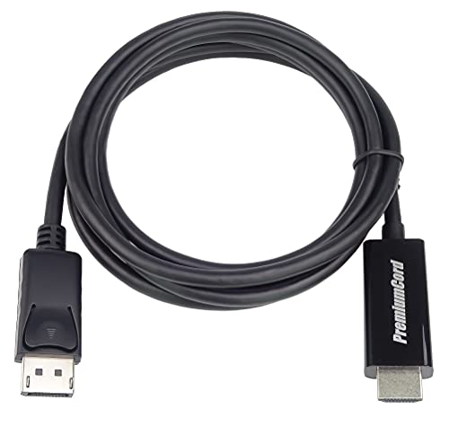 PremiumCord Adapterkabel DisplayPort auf HDMI M/M 2 m, DP auf HDMI 1.3, bis zu 2,25Gbps, Kompatibel mit Video FULL HD 1080p 60Hz, schwarz von PremiumCord