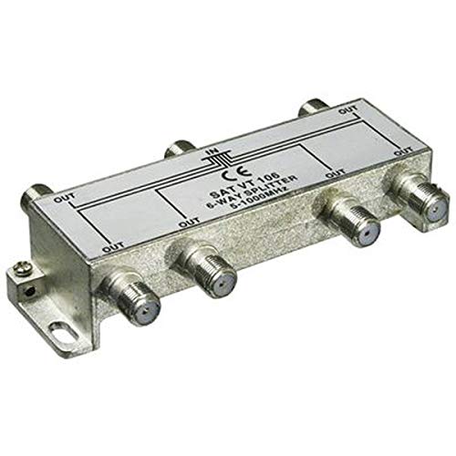 PremiumCord Antennensplitter mit 6x F-Anschlüsse, F-Buchse auf 6x F-Buchse, 6-fach, 5-1000 MHz, für Kabelfernsehen und DVB-T2 HD PremiumCord Antennensplitter mit 6x F-Anschlüsse, F-Buchse auf 6x F-Buchse, 6-fach, 5-1000 MHz, für Kabelfernsehen und DVB-T2 HD von PremiumCord
