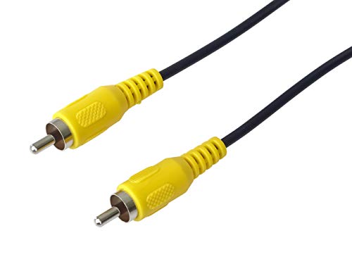 PremiumCord Cinch Kabel 1,5m, 1x Cinch RCA Stecker auf 1x Cinch RCA Stecker, Audio Video Verbindungskabel, Farbe schwarz 1,5 m von PremiumCord