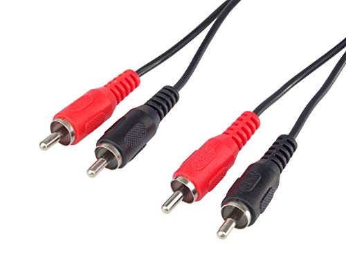 PremiumCord Cinch Kabel 15m, 2x Cinch RCA Stecker auf 2x Cinch RCA Stecker, Audio Video Verbindungskabel, Stereo , Für TV, Handys, MP3, HiFi, Farbe schwarz, kjackcmm2-15, 15 m von PremiumCord