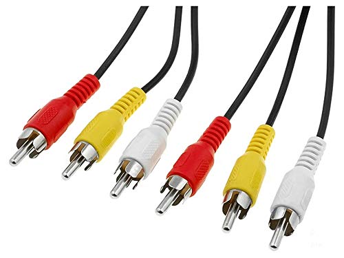 PremiumCord Cinch Kabel 2m, 3x Cinch RCA Stecker auf 3x Cinch RCA Stecker, Audio Video Verbindungskabel, Stereo , Für TV, Handys, MP3, HiFi, Farbe schwarz, kjackcmm3-2, 2 m von PremiumCord