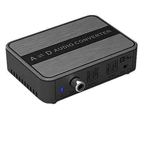 PremiumCord DIGI-ANALOG und ANALOG-DIGI Audio-Konverter, Toslink/SPDIF auf 2X Cinch RCA/Klinke, StereoJack 3,5mm, Richtungsschalter, inkl. Netzteil, Farba schwarz von PremiumCord