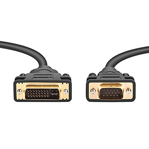 PremiumCord DVI-I zu VGA Verbindungskabel 2m, DVI-I - VGA (15 Polig), Stecker auf Stecker, Kabel für PC (Analog)/ DVI-I Geräten, Farbe schwarz von PremiumCord