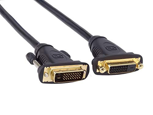 PremiumCord DVI Verlängerungskabel - 3m, Dual-Link, DVI-D (24 + 1) Buchse auf Stecker, Digital, Full HD 1080p 60Hz, Farbe schwarz, kpdvimf3, 3 m von PremiumCord