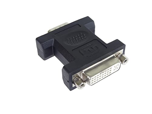 PremiumCord DVI auf VGA Adapter, VGA Stecker (15 polig) - DVI-I (24 + 5) Buchse, Vernickelt, Farbe schwarz von PremiumCord