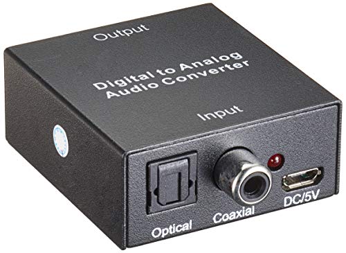 PremiumCord Digital zu Analog Audio-Konverter, Toslink/SPDIF auf 2X Cinch RCA, inkl. Netzteil, Metallgehäuse, Farba schwarz von PremiumCord