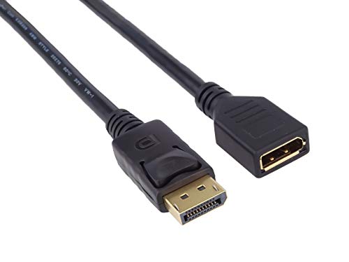 PremiumCord DisplayPort Verlängerungskabel M/F 2m, bis zu 10,8Gbps, Kompatibel mit Video FULL HD 1080p, HDCP, schwarz kportmf1-02, 2 m von PremiumCord