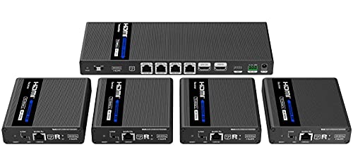 PremiumCord HDMI 1-4 Splitter + Extender über CAT6/6a/7, Ultra HD 4K@60Hz bei 70m, Metallgehäuse, 4 Empfänger mit Netzteilen, Dolby TrueHD, 3D, EDID, CEC, HDCP2.2 PremiumCord HDMI 1-4 Splitter + Extender über CAT6/6a/7, Ultra HD 4K@60Hz bei 70m, Metallgehäuse, 4 Empfänger mit Netzteilen, Dolby TrueHD, 3D, EDID, CEC, HDCP2.2 von PremiumCord