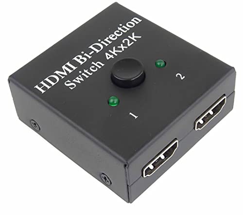 PremiumCord HDMI 1.4 Switch, Ultra HD 4K 2160p 30Hz, Full HD 1080p 60Hz, Bidirektional 2-1 oder 1-2, HDCP, Kunststoffgehäusel, Farbe schwarz von PremiumCord