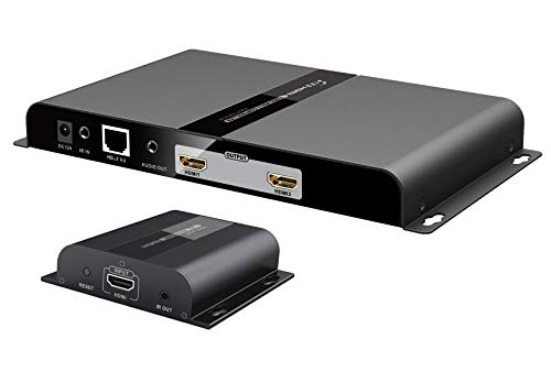 PremiumCord HDMI 1x2 Videowandcontroller mit Netzteil, Metallgehäuse, LED Status, Video Auflösung Full HD 1080p 60Hz, HDCP, Farbe schwarz von PremiumCord