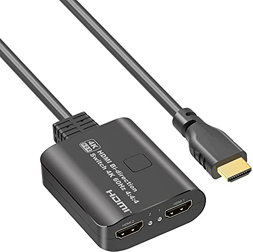 PremiumCord HDMI 2.0 Switch, Ultra HD 4K@60Hz, 4:4:4 bidirektional 2-1 oder 1-2, HDCP 2.2, Kunststoffgehäusel, Farbe schwarz, khswit21b von PremiumCord