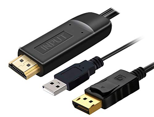 PremiumCord HDMI 2.0 zu DisplayPort 1.2 Kabel, Auflösung 4K@60Hz 2160p Full HD 1080p, 3D, Farbe schwarz, Kabellänge 2m von PremiumCord