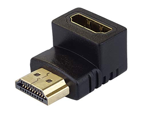 PremiumCord HDMI Adapter, Vergoldete Kontakte, HDMI Typ A Stecker auf Buchse abgewinkelt 90°, für Full HD 1080p, 3D, Farbe schwarz, kphdma-5 von PremiumCord