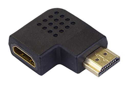 PremiumCord HDMI Adapter, vergoldet, HDMI Buchse auf Stecker 90 ° Rechts von PremiumCord