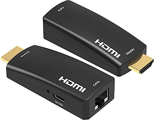 PremiumCord HDMI Extender auf 50m über EIN Cat5e/6 Kabel, Full HD 1080p, Vergoldete Anschlüsse, Farbe schwarz von PremiumCord