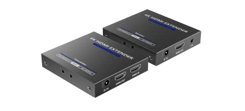 PremiumCord HDMI Extender bis zu 70m über Cat6/6a/7, Auflösung 4K @ 60Hz, Full HD 1080p, HDMI 2.0, HDCP2.2, 18 Gbit/s, Metallgehäuse, Schwarze Farbe von PremiumCord