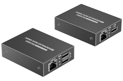 PremiumCord HDMI KVM Extender über CAT6/6A/7 bis zu 70m, UHD 4K 2160p 30Hz, Full HD 1080p, USB-Übertragung, HDMI 1.4, HDCP 1.4, HDR 10, Ohne Verzögerung, Metallgehäuse von PremiumCord
