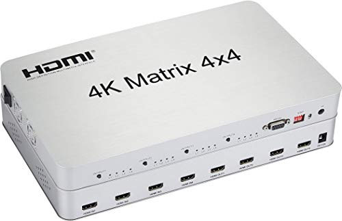 PremiumCord HDMI Matrixschalter 4:4 mit Fernbedienung, Switch mit LED Status, Video Auflösung 4Kx2K 2160p UHD, Full HD 1080p, 3D, HDCP, Farbe grau PremiumCord HDMI Matrixschalter 4:4 mit Fernbedienung, Switch mit LED Status, Video Auflösung 4Kx2K 2160p UHD, Full HD 1080p, 3D, HDCP, Farbe grau von PremiumCord