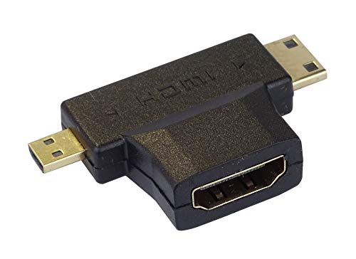 PremiumCord HDMI auf Mini HDMI und Micro HDMI Adapter, vergoldet, HDMI Buchse auf Mini HDMI Stecker und Micro HDMI Stecker - für Full HD 1080p, 3D, Farbe schwarz von PremiumCord