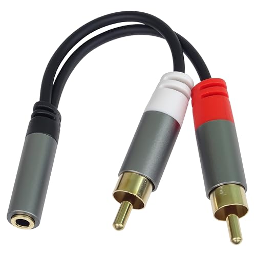 PremiumCord HQ Kabelverteiler Klinkenbuchse 3,5 mm auf 2X Cinch, StereoJack Buchse auf Cinch Stecker, RCA, Aux Headset Audio, Geschirmt, Metallverbinder, Farbe Schwarz, M/F, Länge 15 cm PremiumCord HQ Kabelverteiler Klinkenbuchse 3,5 mm auf 2X Cinch, StereoJack Buchse auf Cinch Stecker, RCA, Aux Headset Audio, Geschirmt, Metallverbinder, Farbe Schwarz, M/F, Länge 15 cm von PremiumCord