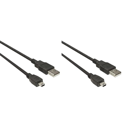 PremiumCord Kabel USB 2.0, A-B-Mini, 5Pins, 1m, kompatibel mit Personal Computer (Packung mit 2) von PremiumCord