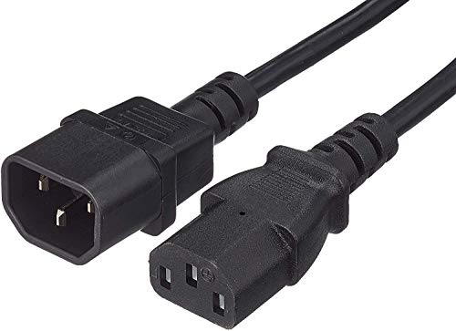 PremiumCord Kaltgeräteverlängerung für PC 230V 3m, Verlängerungskabel IEC 320, Buchse auf Stecker, IEC 320 C13 auf C14, Stromkabel, Farbe Schwarz von PremiumCord