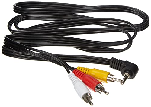 PremiumCord Klinke auf Cinch Video HQ Kabel, Länge 1, 5m, 4-polig Klinkenstecker 3, 5mm auf 3x Cinch RCA Stecker, Video Verbindungskabel, Jack zu RCA, geschirmt, Farbe schwarz von PremiumCord