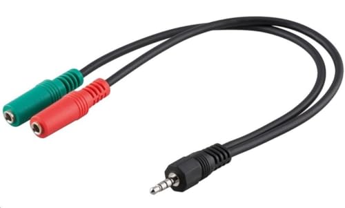 PremiumCord Klinkenadapter Y, 4-polige Klinkenstecker 3,5mm auf 2X Klinkenbuchse, Stereo Jack zu 2X Jack, Für Kopfhörer und Mikrofon, Farbe schwarz, 30 cm PremiumCord Klinkenadapter Y, 4-polige Klinkenstecker 3,5mm auf 2X Klinkenbuchse, Stereo Jack zu 2X Jack, Für Kopfhörer und Mikrofon, Farbe schwarz, 30 cm von PremiumCord