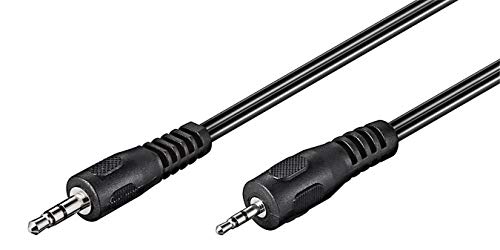 PremiumCord Klinkenkabel Adapter, Länge 2m, Klinkenstecker 3, 5mm auf Klinkenstecker 2, 5mm, AUX Headset Audio Adapterkabel, geschirmt, Farbe Schwarz von PremiumCord